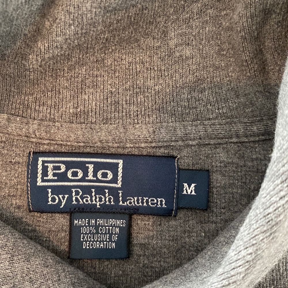POLO RALPH LAUREN LUXURY JERSEY SHAWL-COLLAR PULLOVER GRAY MENS SZ Medium - Picture 6 of 9